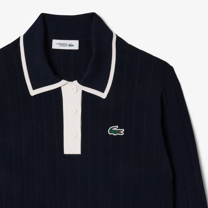 Lacoste Women's Polo Collar Stretch Golf Sweater