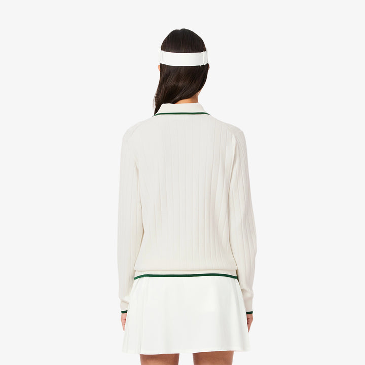Lacoste Women's Polo Collar Stretch Golf Sweater