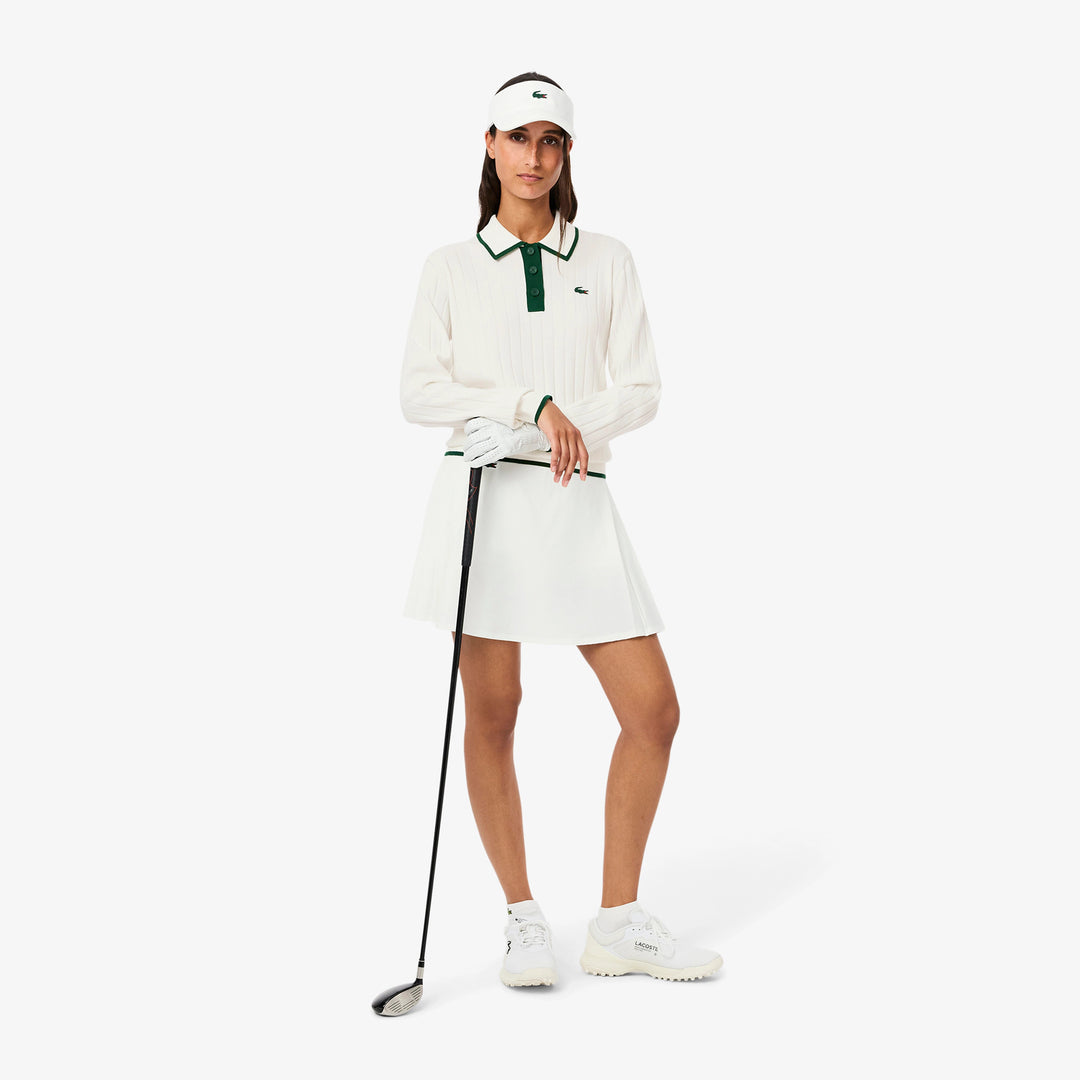 Lacoste Women's Polo Collar Stretch Golf Sweater