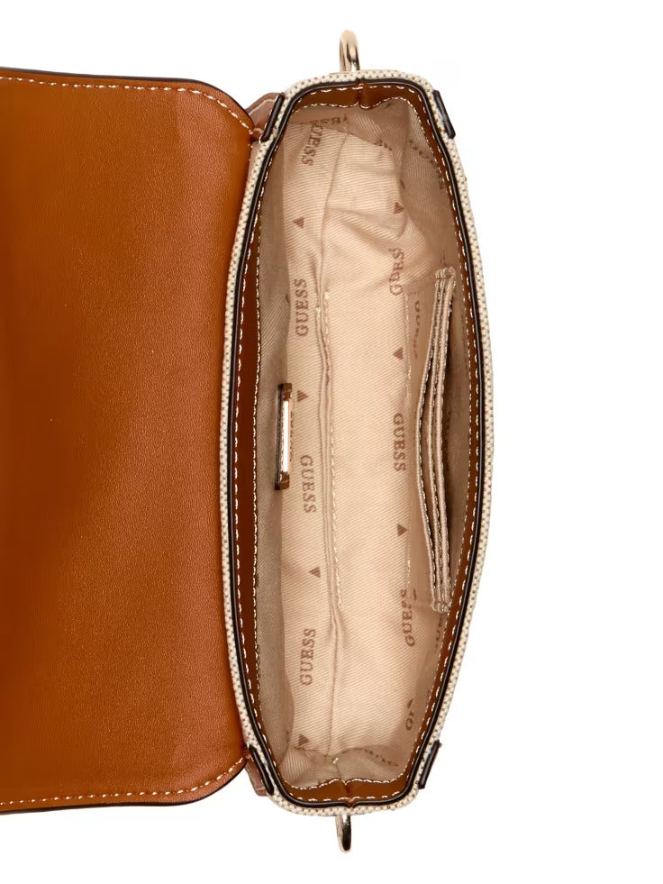 Guess Sebina Canvas Fold-Over Shoulder Bag