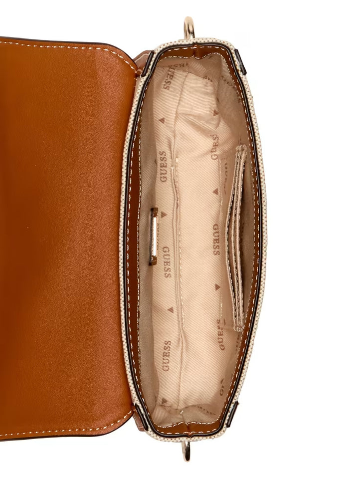 Guess Sebina Canvas Fold-Over Shoulder Bag