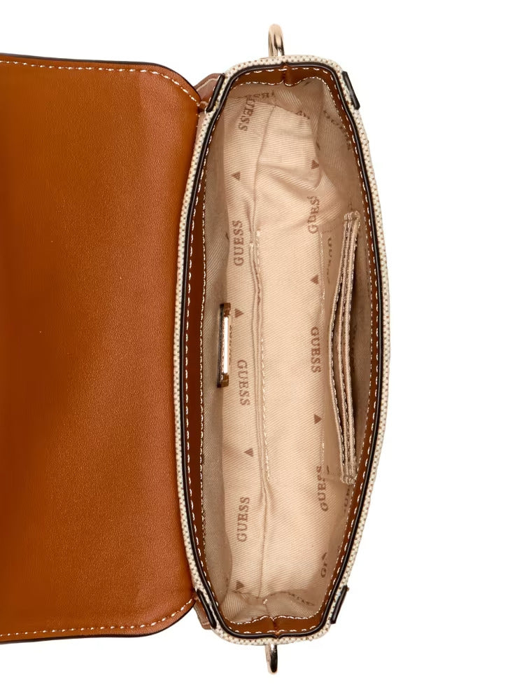 Guess Sebina Canvas Fold-Over Shoulder Bag