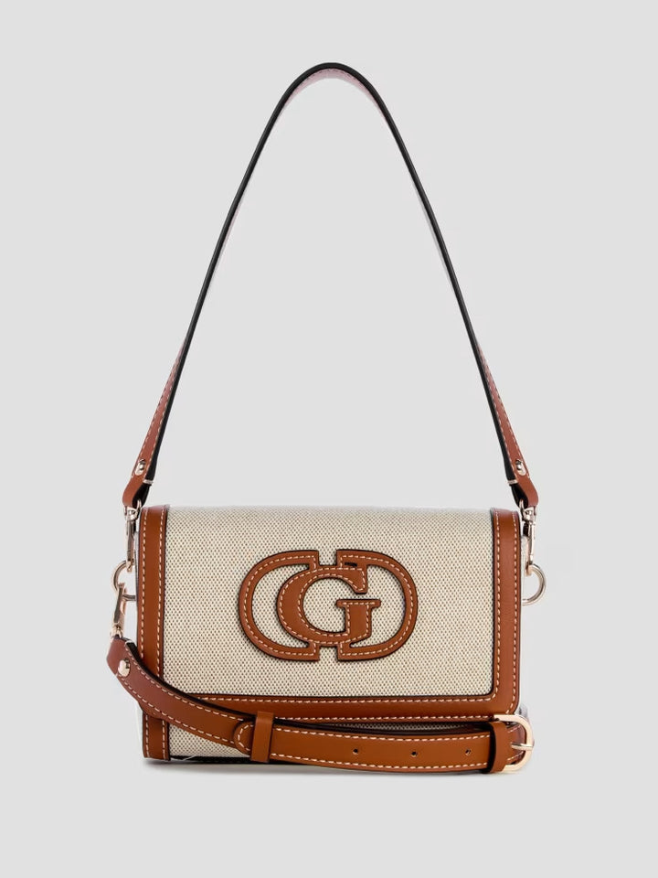 Guess Sebina Canvas Fold-Over Shoulder Bag