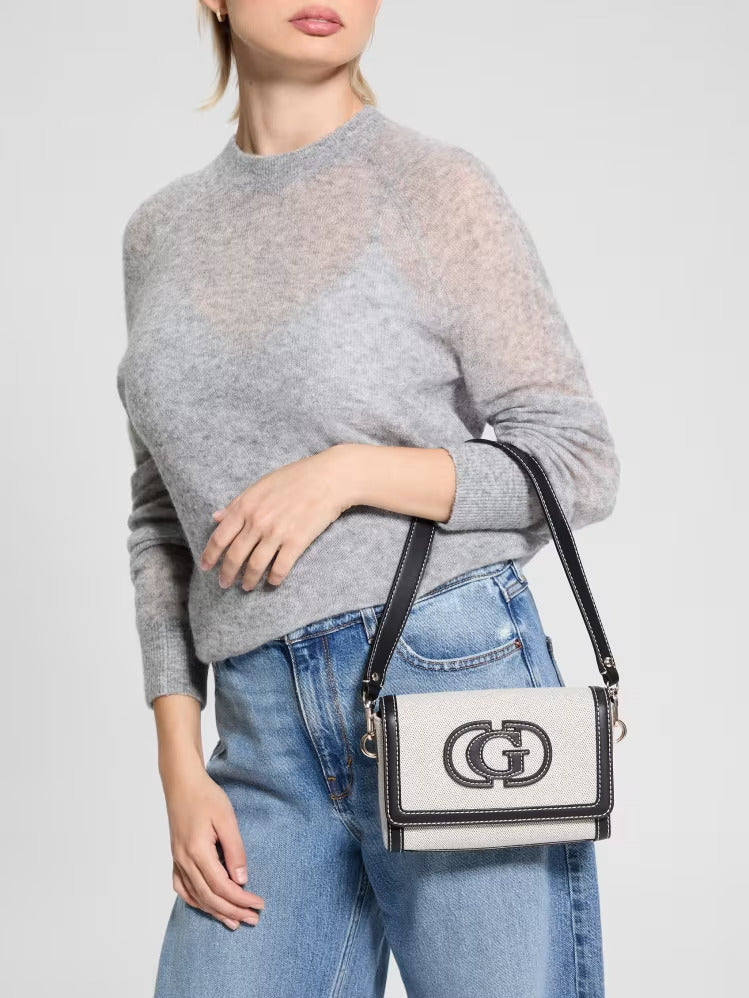 Guess Sebina Canvas Fold-Over Shoulder Bag