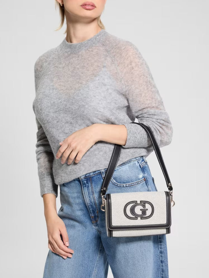 Guess Sebina Canvas Fold-Over Shoulder Bag