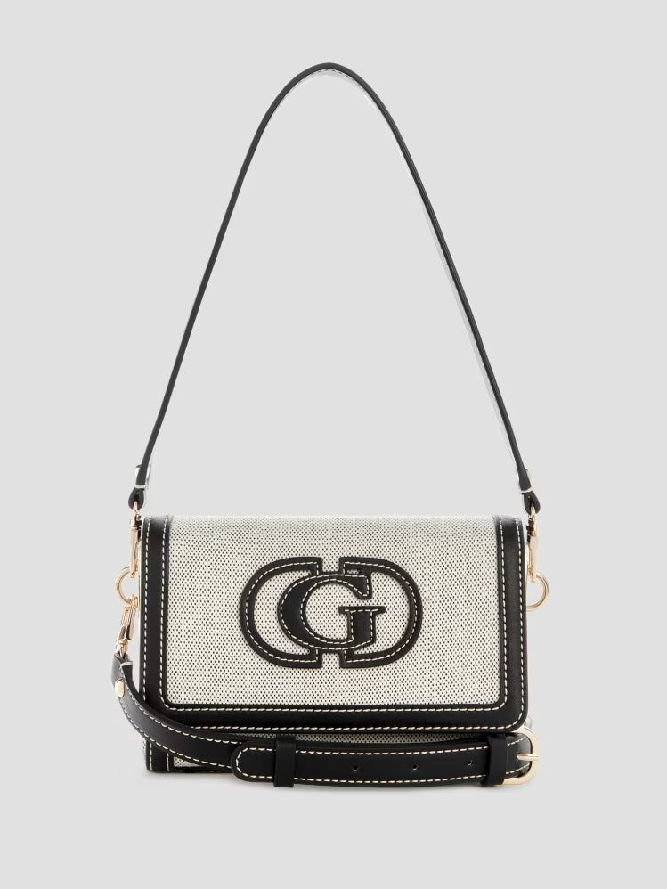 Guess Sebina Canvas Fold-Over Shoulder Bag