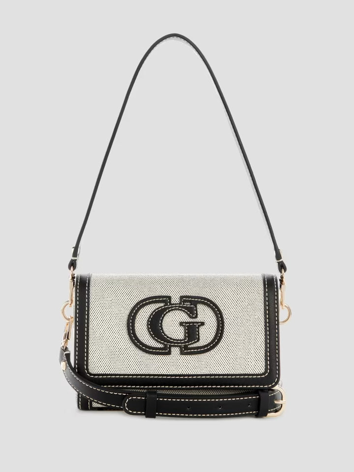 Guess Sebina Canvas Fold-Over Shoulder Bag