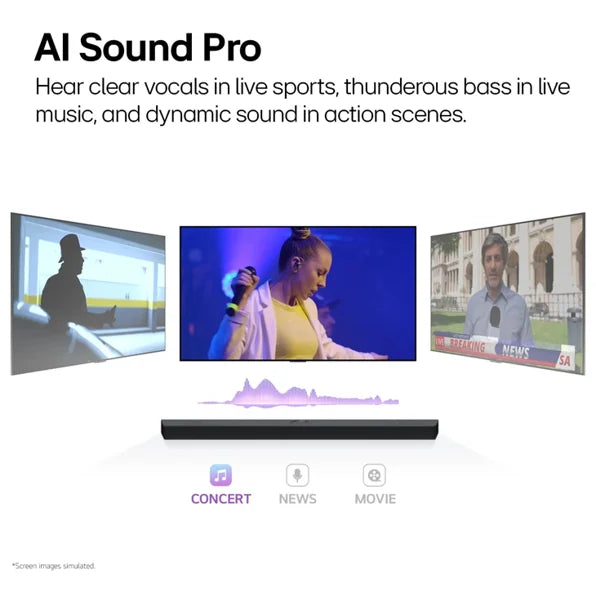 LG S70TY S70TY LG Soundbar for TV with Dolby Atmos® 3.1.1 channel