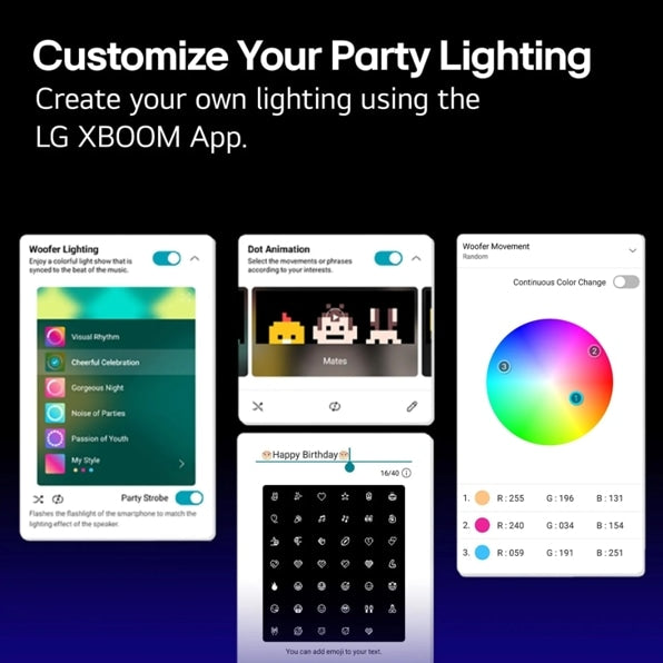 LG XL9T Bluetooth Speaker LG XBOOM with Dual 8” Woofers and Pixel LED Lighting plus Karaoke Creator