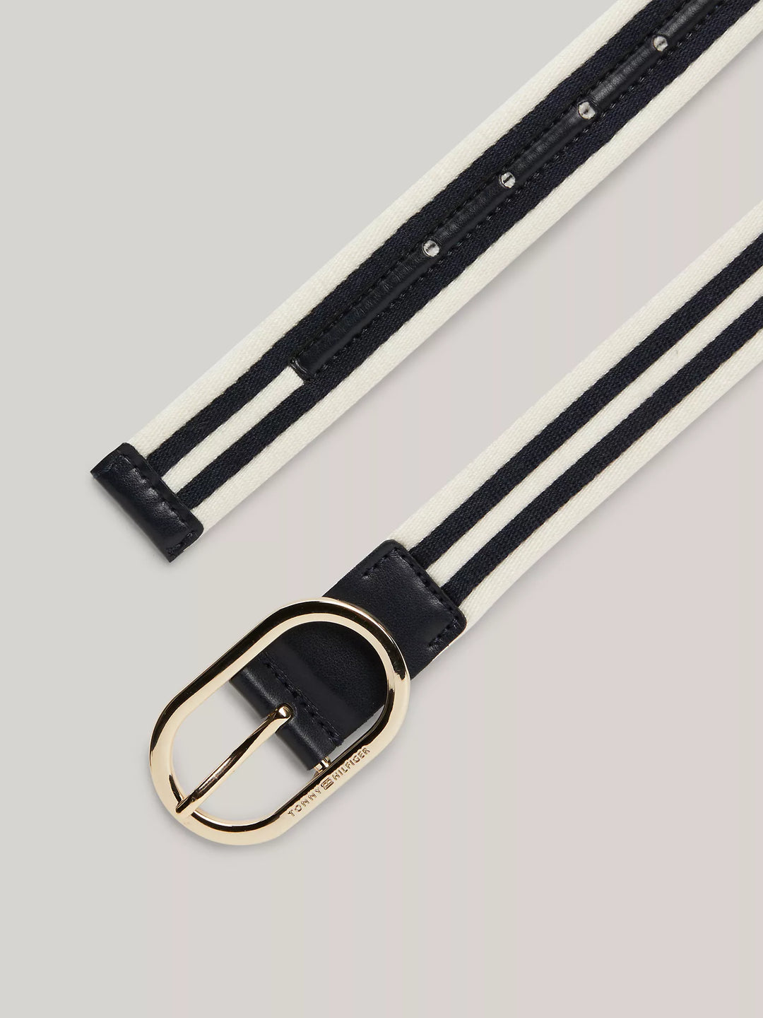 Tommy Hilfiger Elastic Stripe Oval Buckle Belt