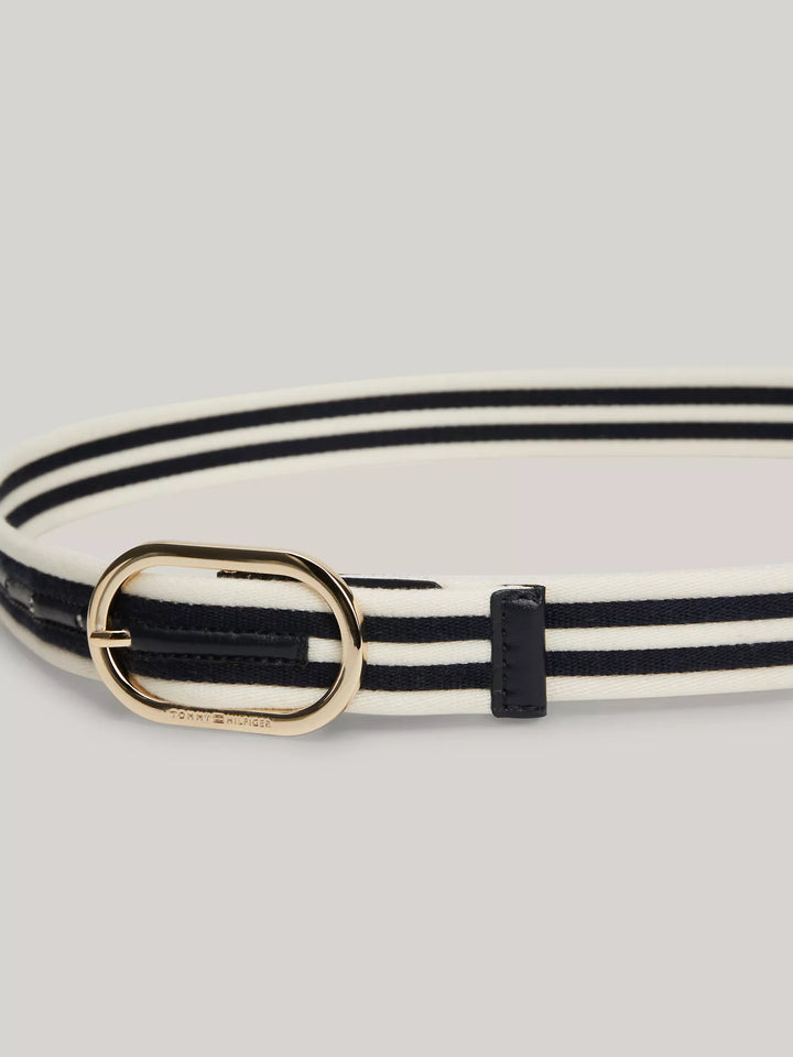 Tommy Hilfiger Elastic Stripe Oval Buckle Belt