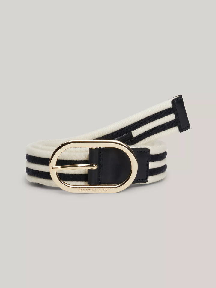 Tommy Hilfiger Elastic Stripe Oval Buckle Belt