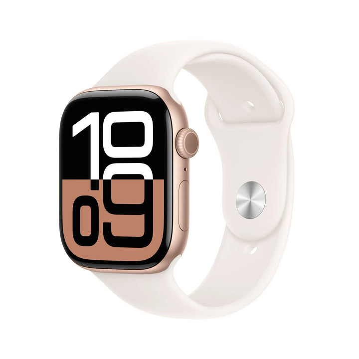 Apple Watch Series 10 GPS + Cellular 46mm Rose Gold Aluminum Case with Light Blush Sport Band - M/L