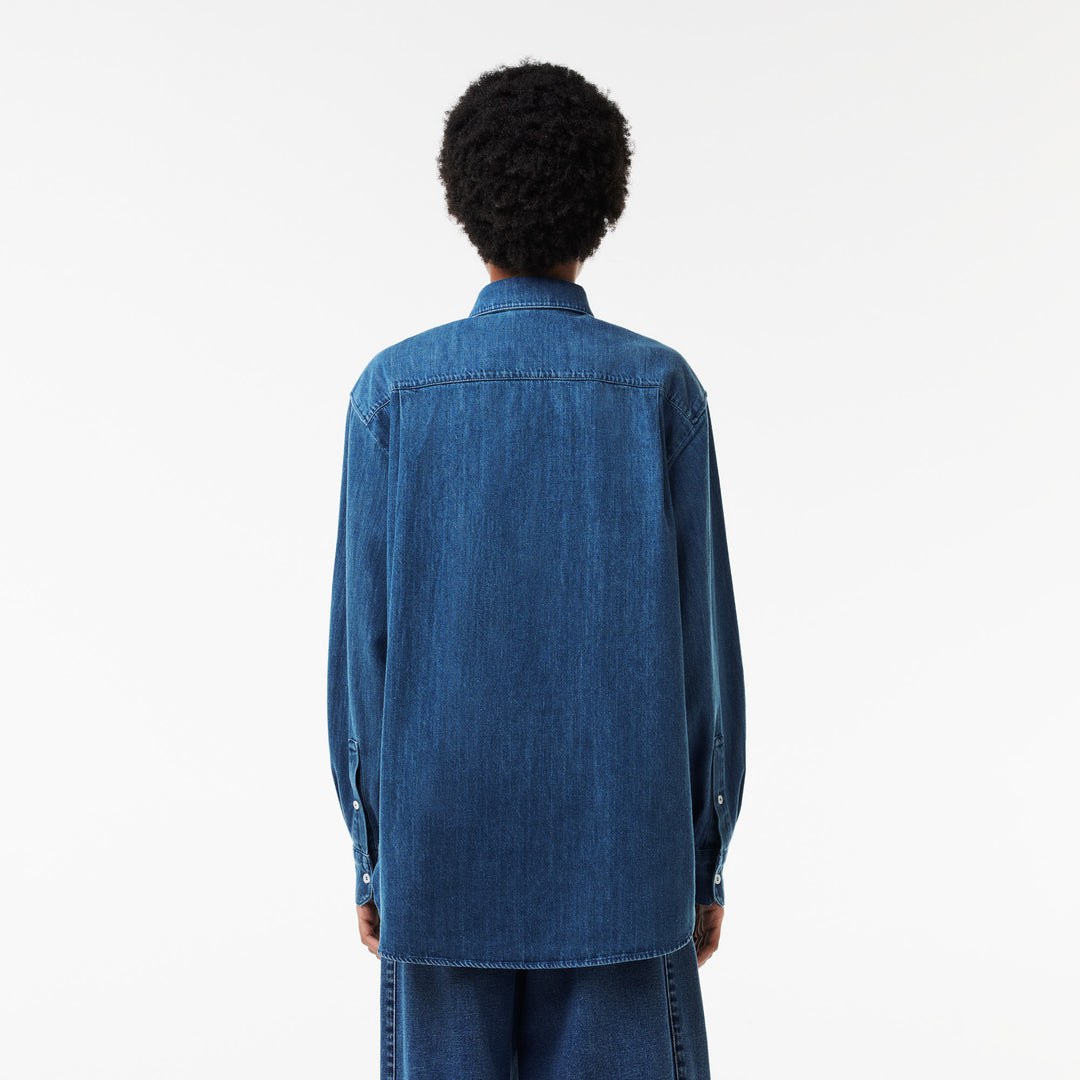 Lacoste Women's Oversized Denim Pocket Shirt
