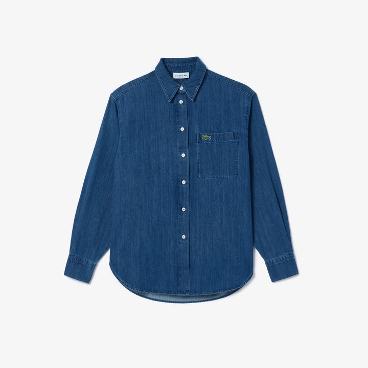 Lacoste Women's Oversized Denim Pocket Shirt