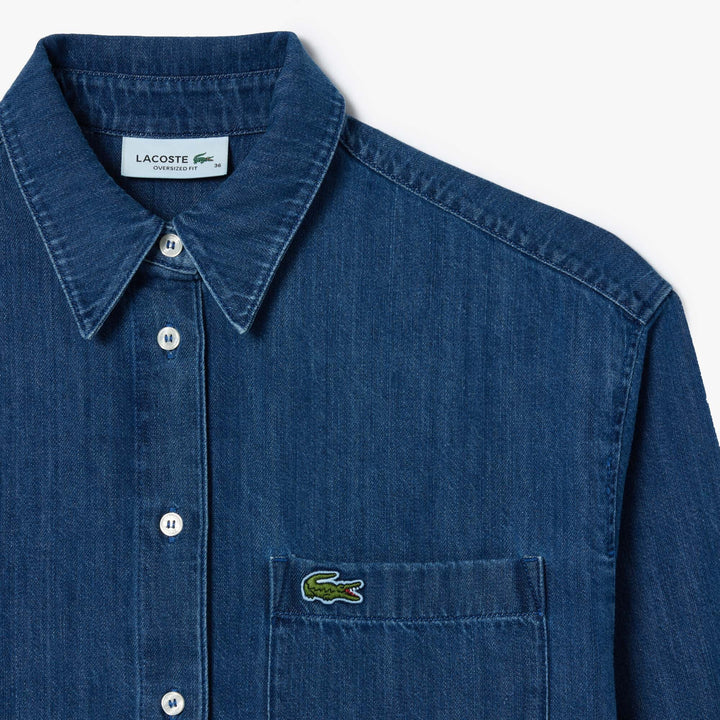 Lacoste Women's Oversized Denim Pocket Shirt
