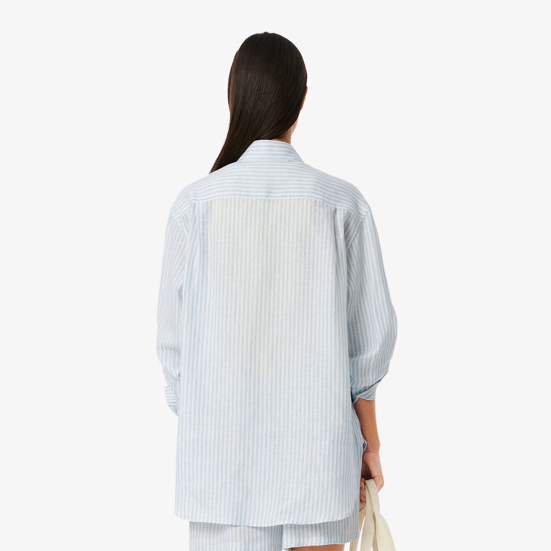 Lacoste Women's Oversized Striped Linen Shirt