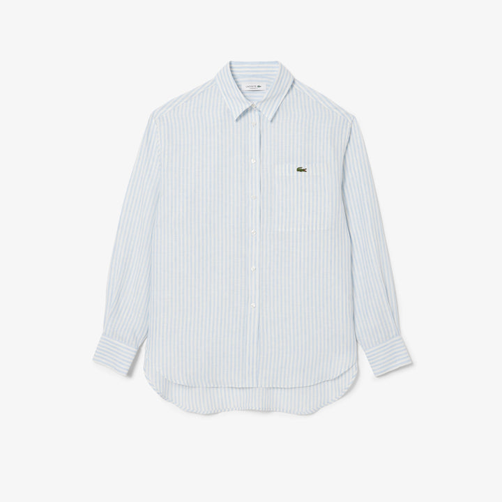 Lacoste Women's Oversized Striped Linen Shirt