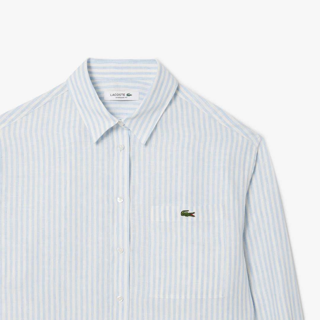 Lacoste Women's Oversized Striped Linen Shirt