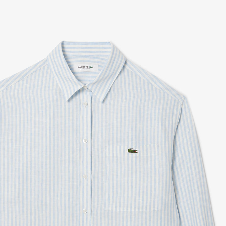 Lacoste Women's Oversized Striped Linen Shirt