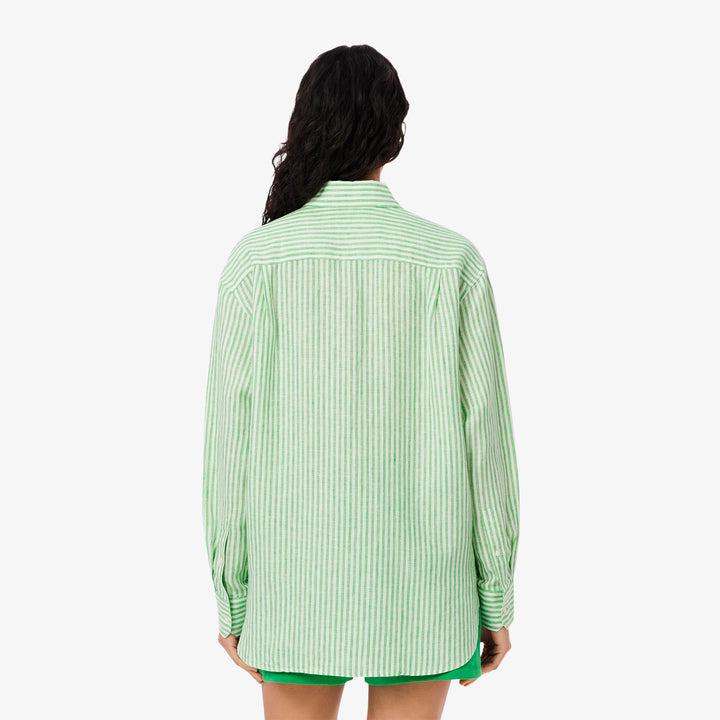 Lacoste Women's Oversized Striped Linen Shirt