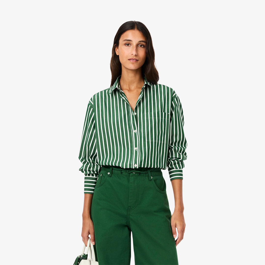 Lacoste Women's Oversized Cotton Poplin Shirt