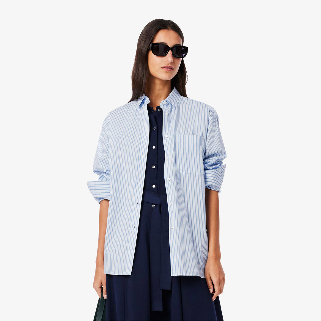 Lacoste Women's Oversized Cotton Poplin Shirt