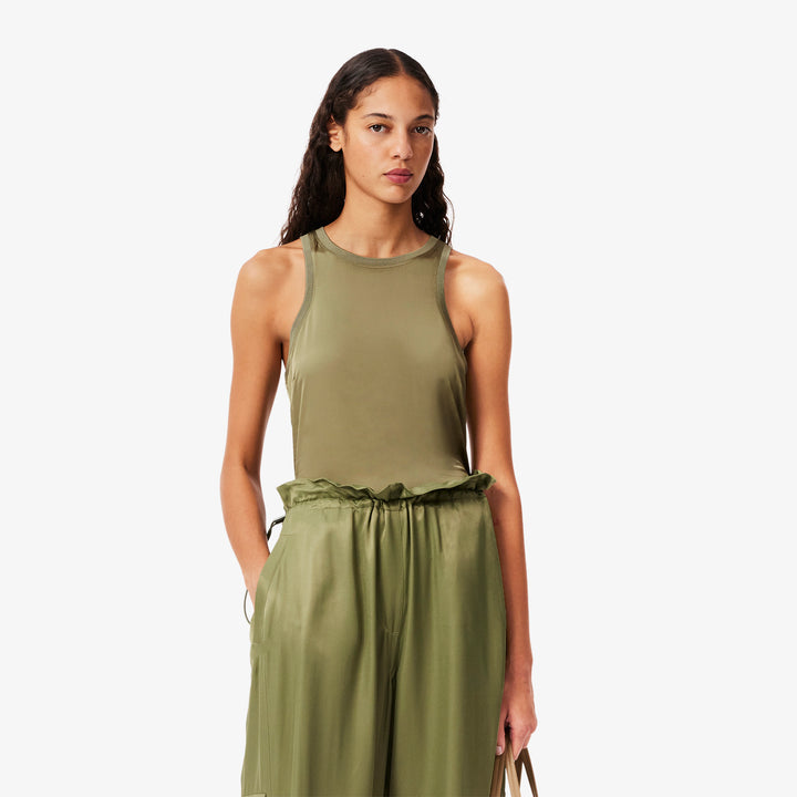Lacoste Women's Slim Fit Satin Tank Top