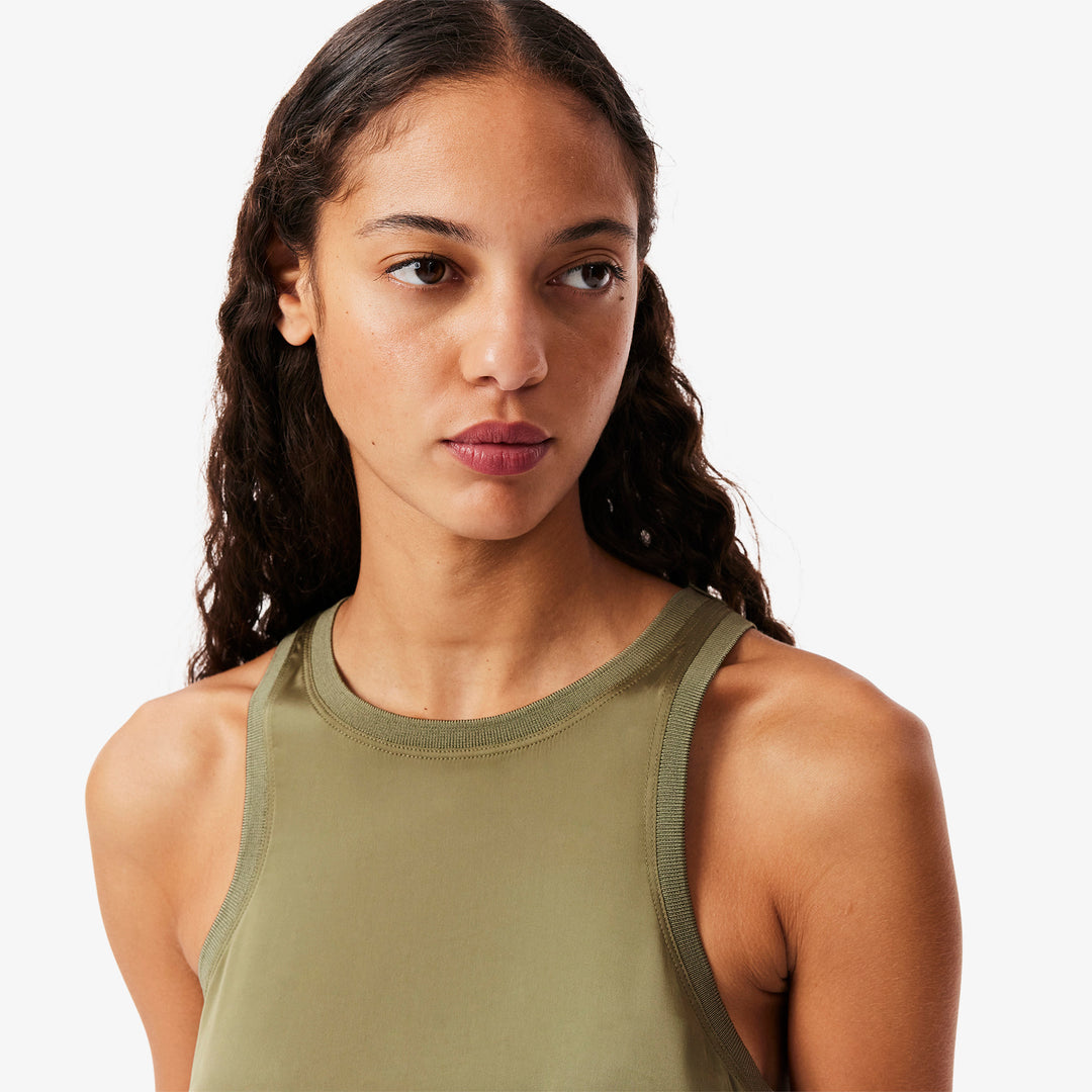 Lacoste Women's Slim Fit Satin Tank Top