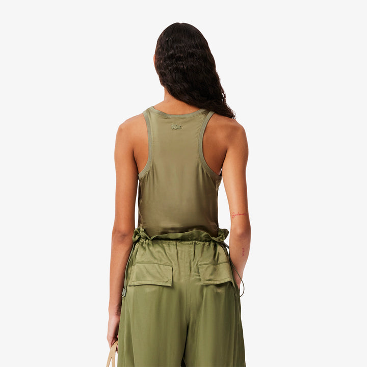 Lacoste Women's Slim Fit Satin Tank Top