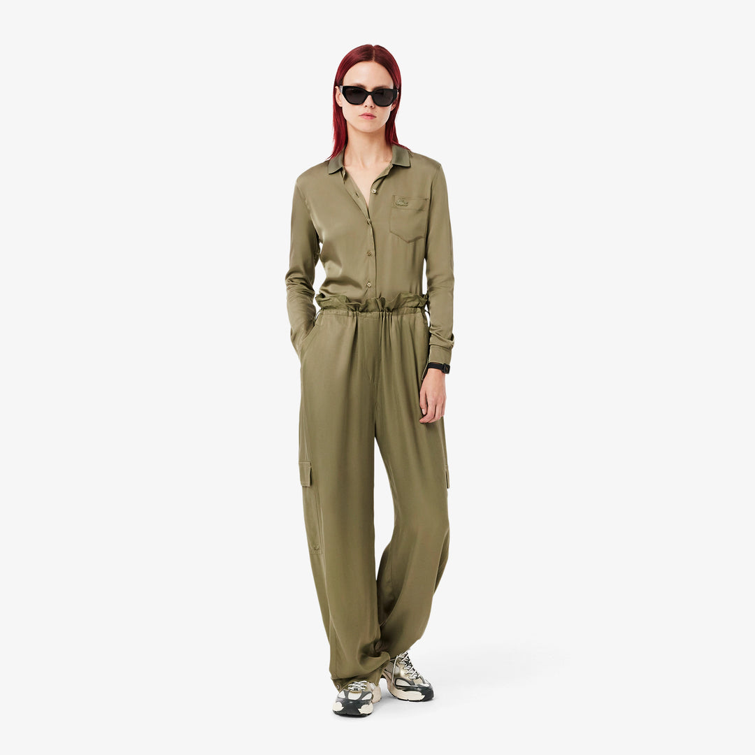 Lacoste Women's Slim Fit Ribbed Collar Shirt