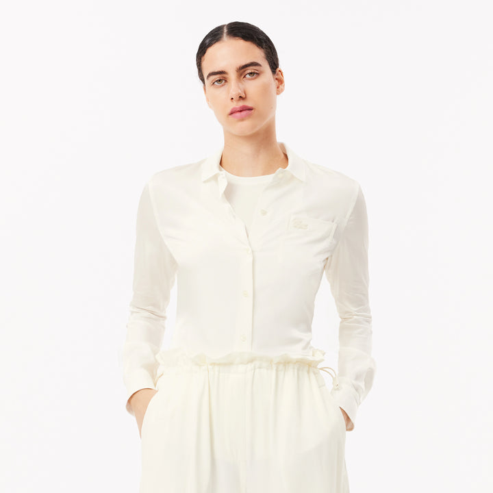 Lacoste Women's Slim Fit Ribbed Collar Shirt