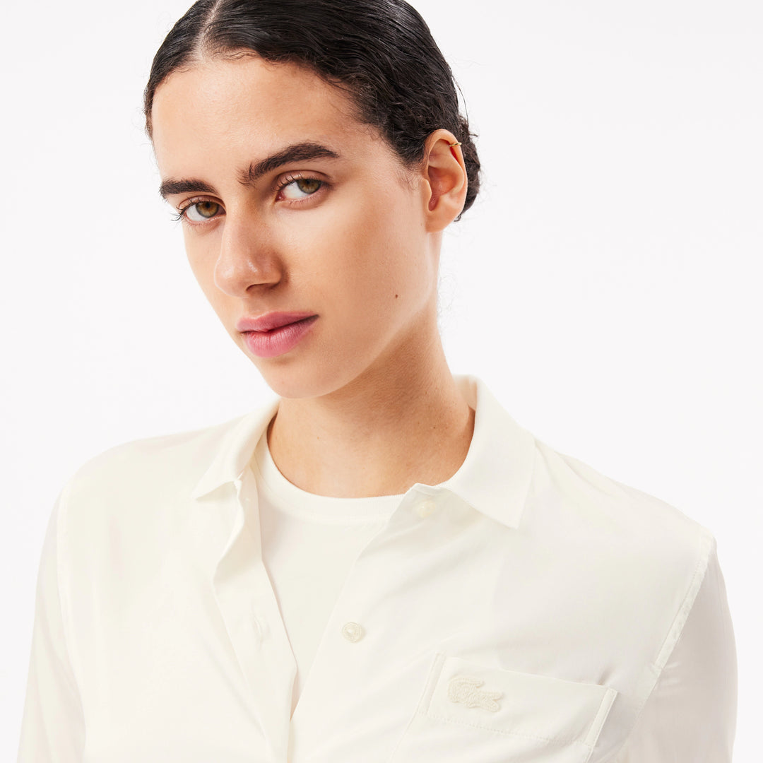 Lacoste Women's Slim Fit Ribbed Collar Shirt