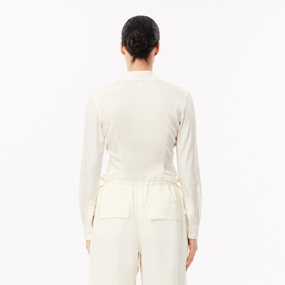 Lacoste Women's Slim Fit Ribbed Collar Shirt