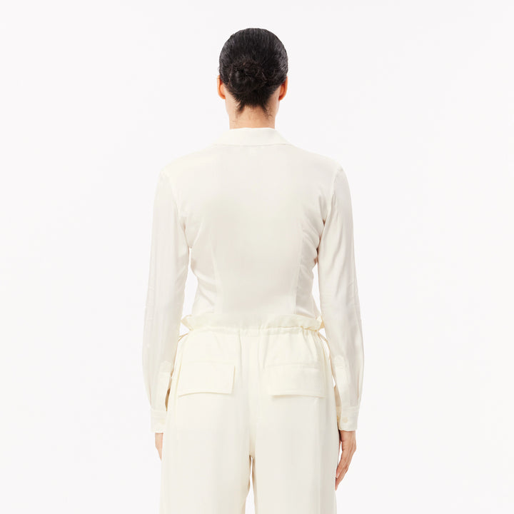 Lacoste Women's Slim Fit Ribbed Collar Shirt