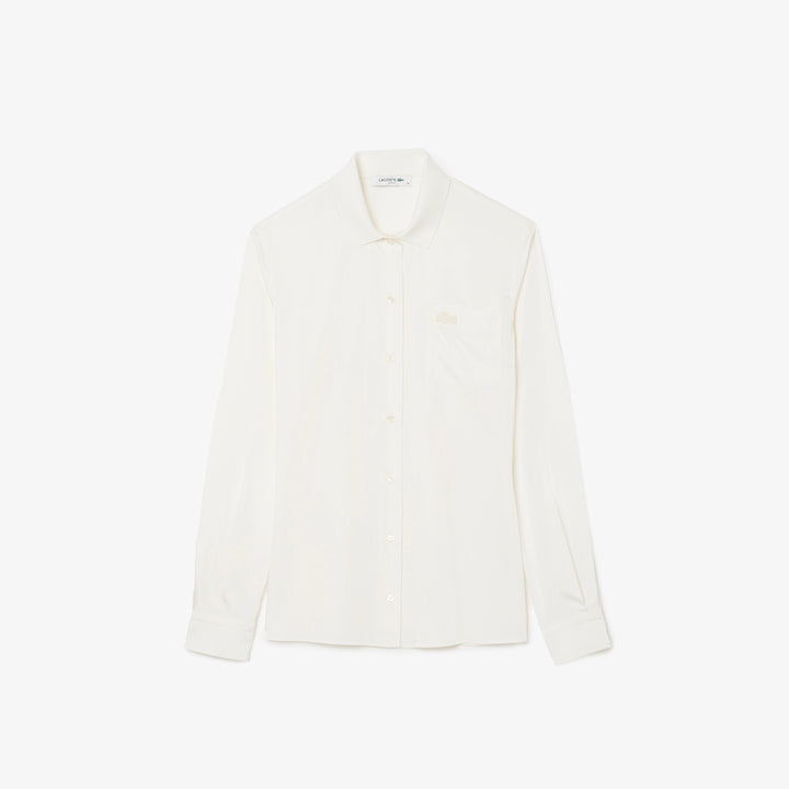 Lacoste Women's Slim Fit Ribbed Collar Shirt