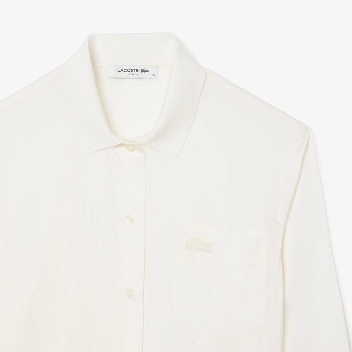 Lacoste Women's Slim Fit Ribbed Collar Shirt