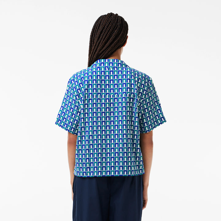 Lacoste Women's Oversized Monogram Print Shirt