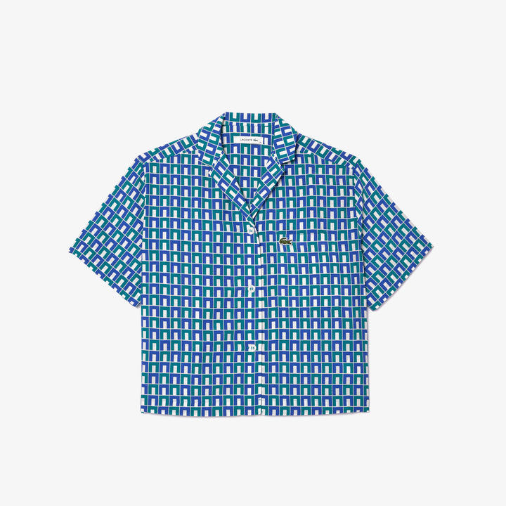 Lacoste Women's Oversized Monogram Print Shirt