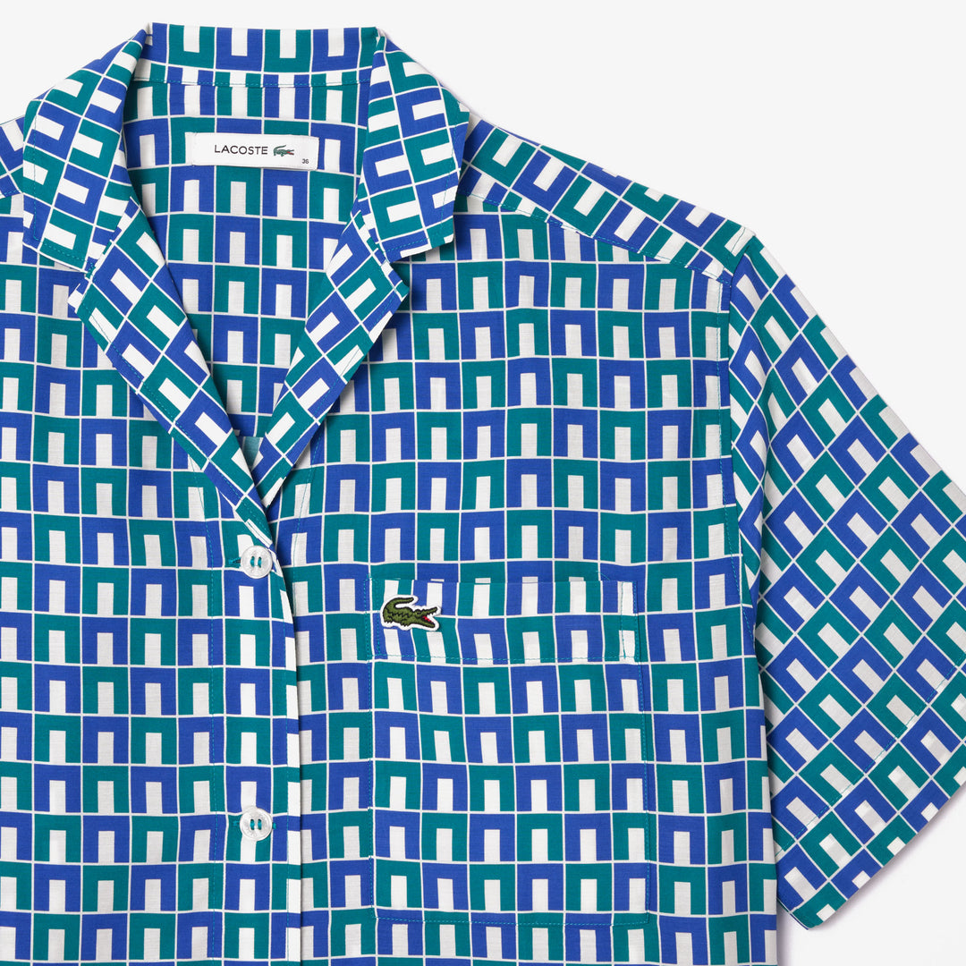 Lacoste Women's Oversized Monogram Print Shirt