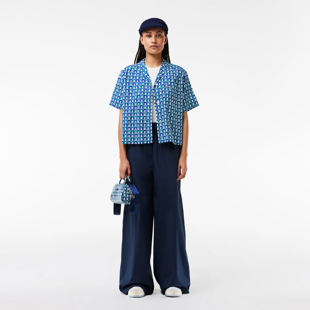 Lacoste Women's Oversized Monogram Print Shirt