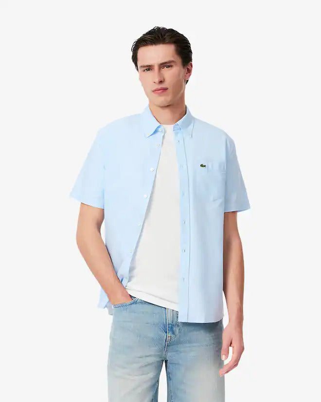 Lacoste Men's Regular Fit Short Sleeve Oxford Shirt