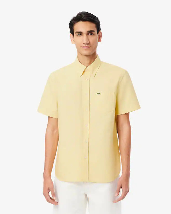 Lacoste Men's Regular Fit Short Sleeve Oxford Shirt