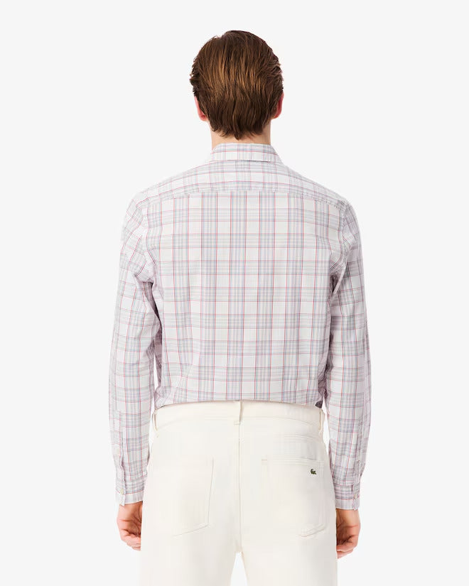 Lacoste Men's Slim Fit Stretch Plaid Shirt