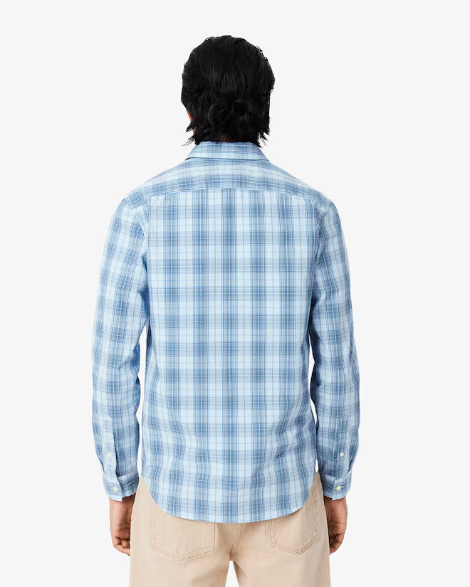 Lacoste Men's Slim Fit Stretch Plaid Shirt