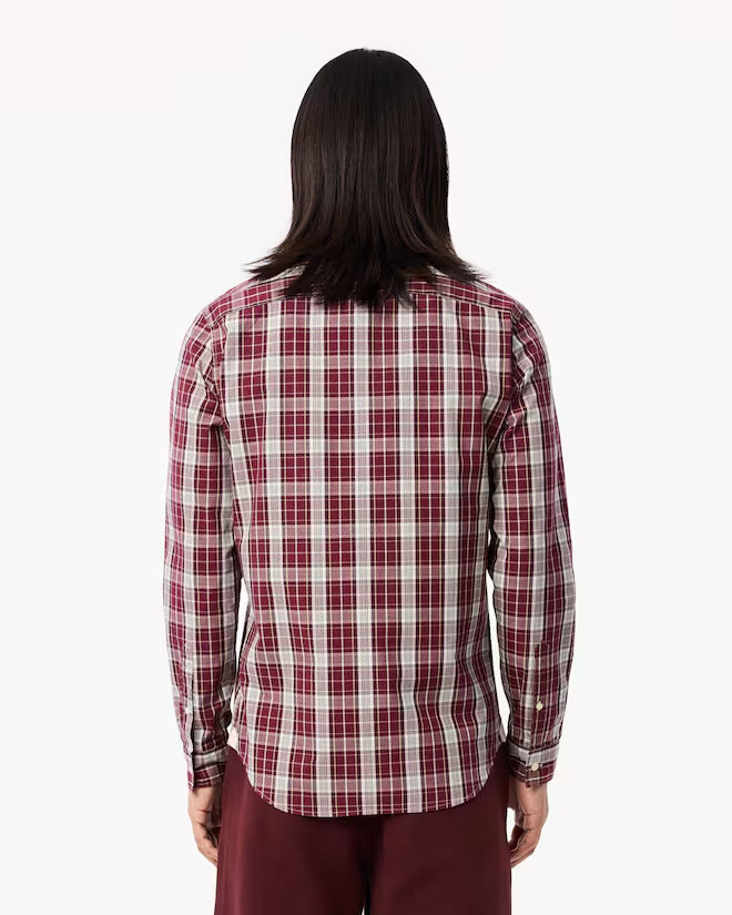 Lacoste Men's Slim Fit Stretch Plaid Shirt