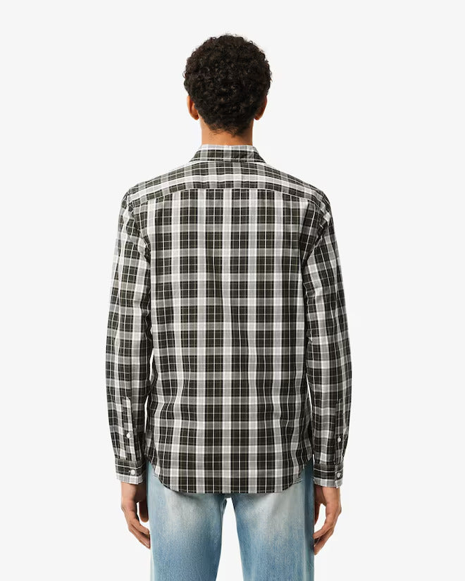 Lacoste Men's Slim Fit Stretch Plaid Shirt