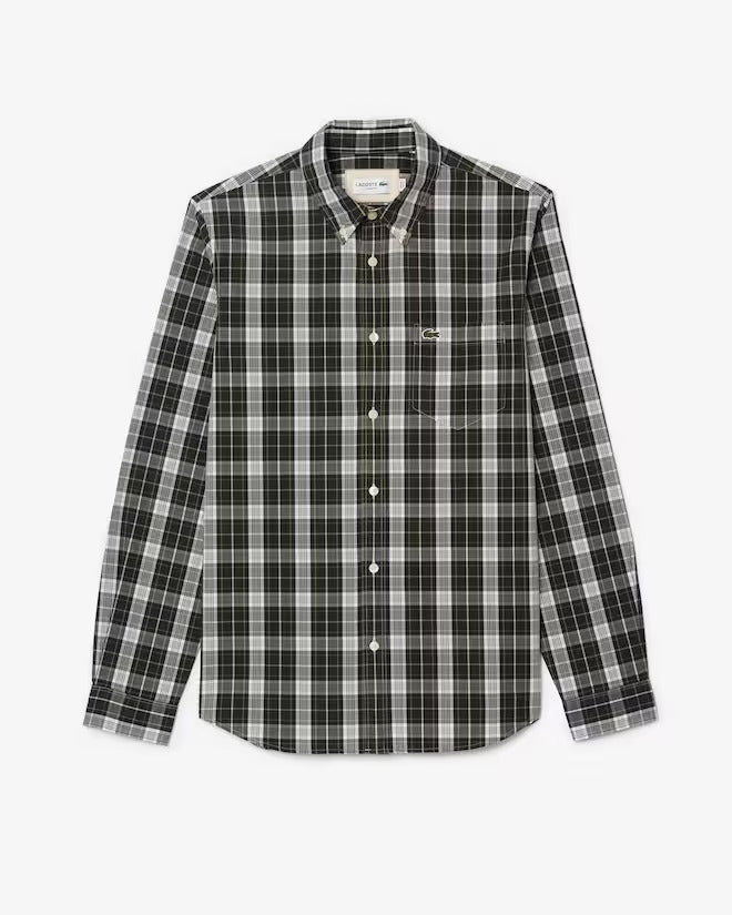 Lacoste Men's Slim Fit Stretch Plaid Shirt