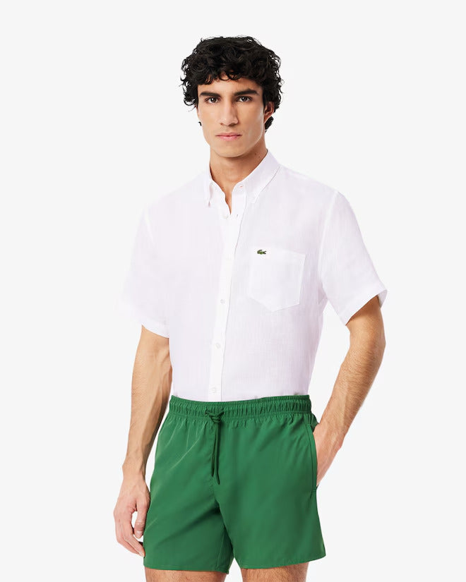 Lacoste Men's Short Sleeve Linen Shirt