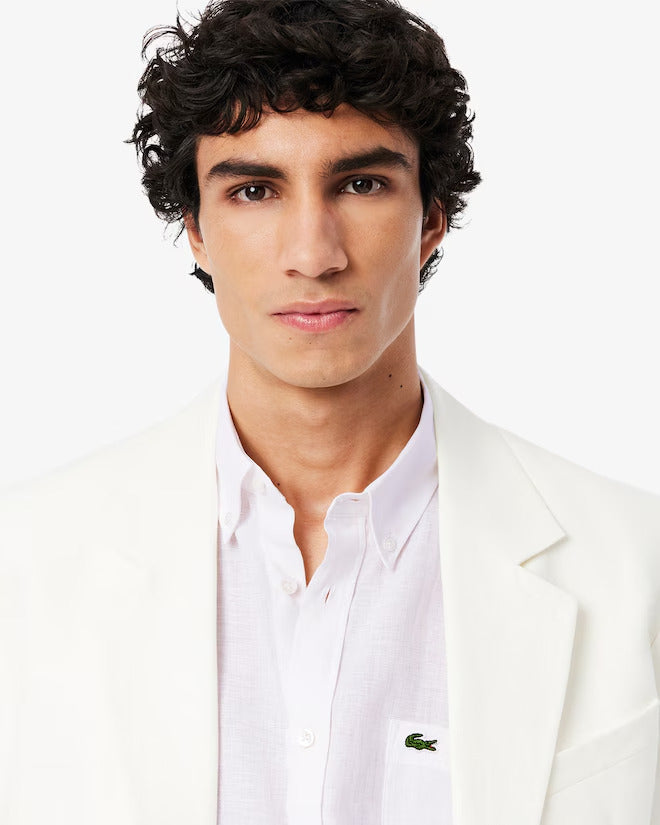 Lacoste Men's Short Sleeve Linen Shirt